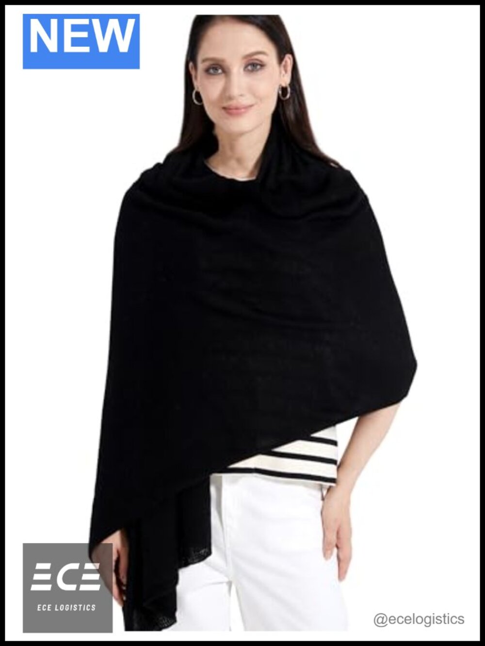 100% Cashmere Wrap Soft Scarf Stole Knitted Shawl Women Extra Large 87"x28"
